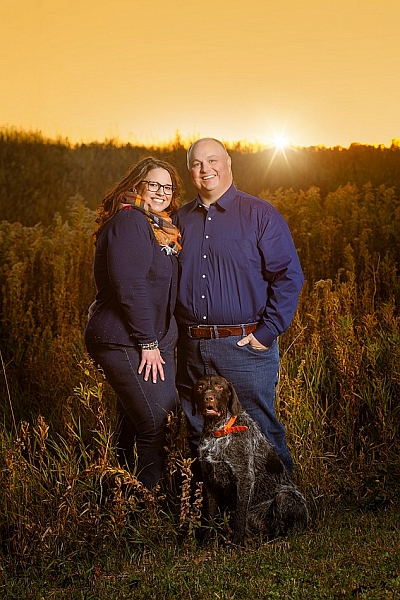 MN Couple with dog portrait